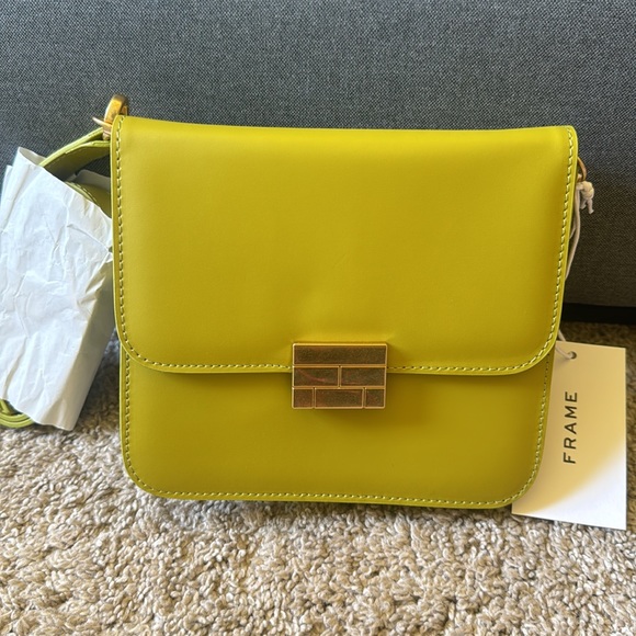 Frame, Le Signature Mini Leather Crossbody Bag, Chartreuse - Picture 4 of 16